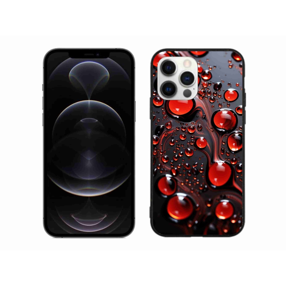 Gelový kryt mmCase na iPhone 12 Pro Max - červené kapky 2