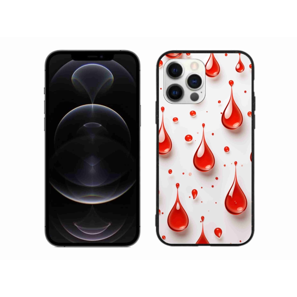 Gelový kryt mmCase na iPhone 12 Pro Max - červené kapky