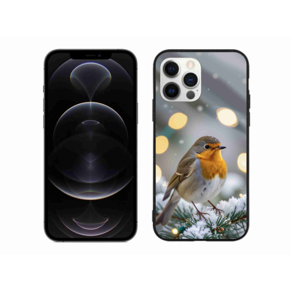Gelový kryt mmCase na iPhone 12 Pro Max - červenka v zimě