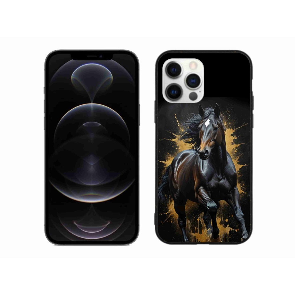 Gelový kryt mmCase na iPhone 12 Pro Max - elegantní černý hřebec