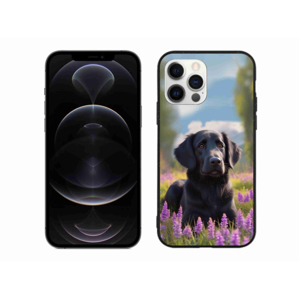 Gelový kryt mmCase na iPhone 12 Pro Max - elegantní černý retrívr