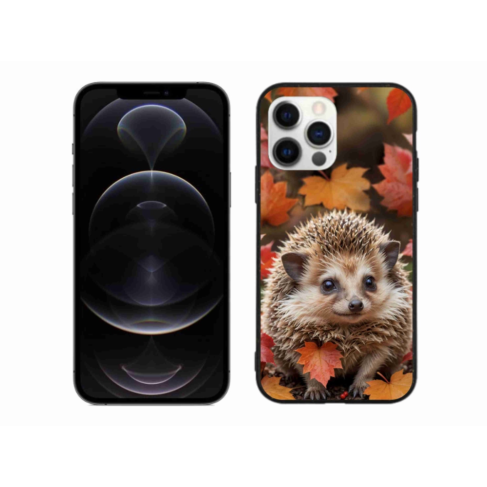 Gelový kryt mmCase na iPhone 12 Pro Max - ježek v listí