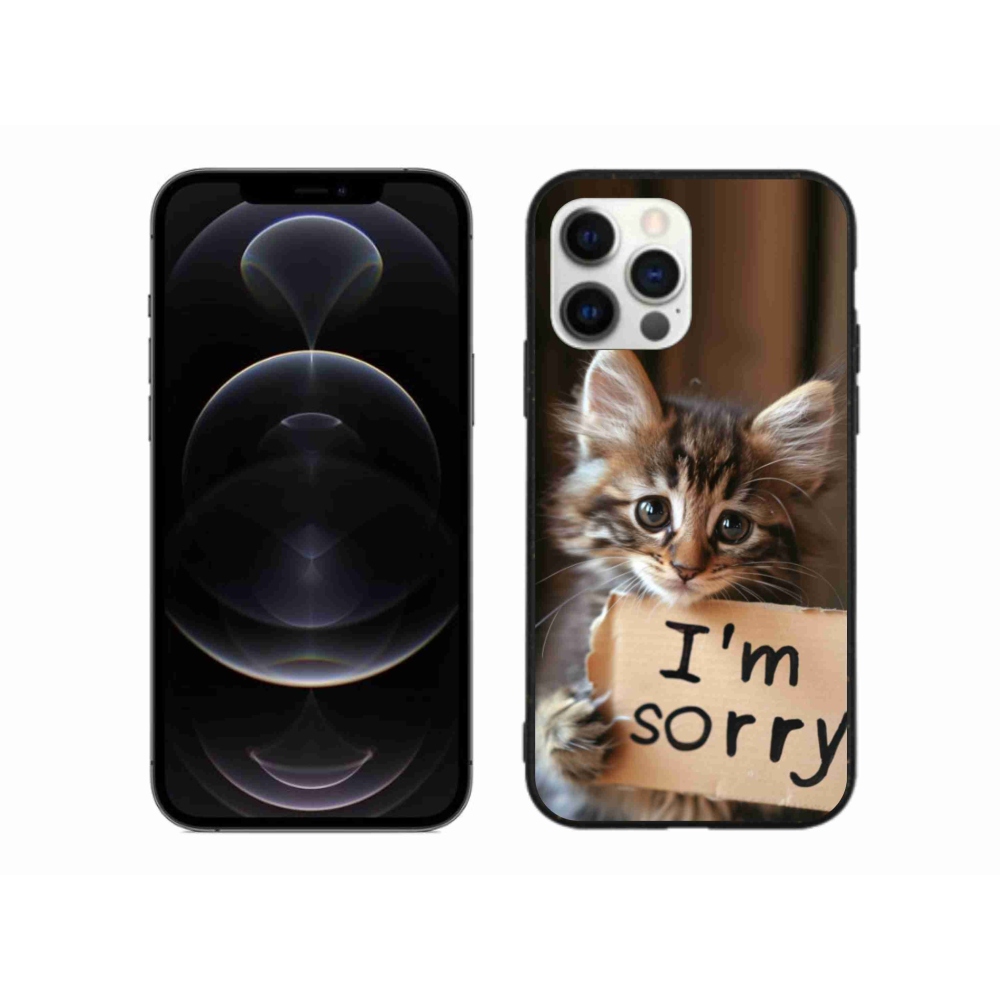 Gelový kryt mmCase na iPhone 12 Pro Max - kočíčí omluva