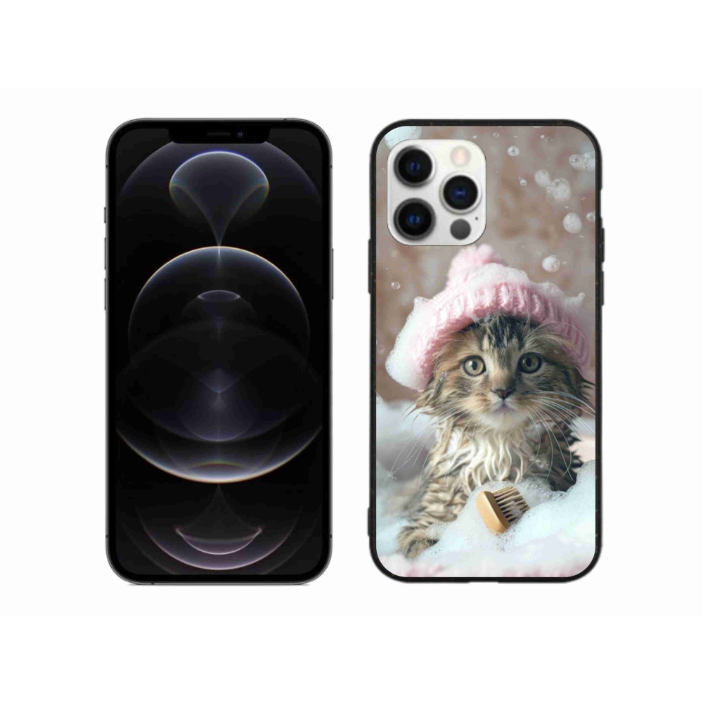 Gelový kryt mmCase na iPhone 12 Pro Max - kotě a koupel