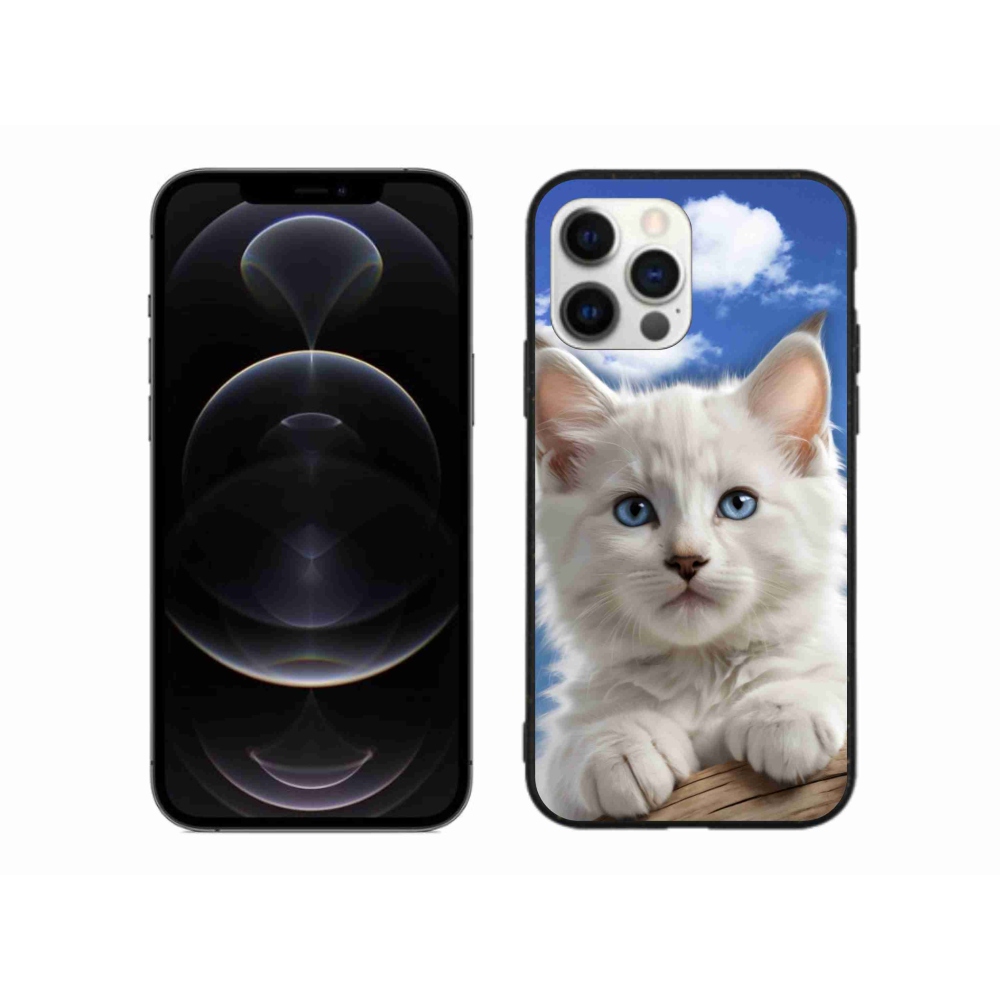 Gelový kryt mmCase na iPhone 12 Pro Max - kotě a oblaka