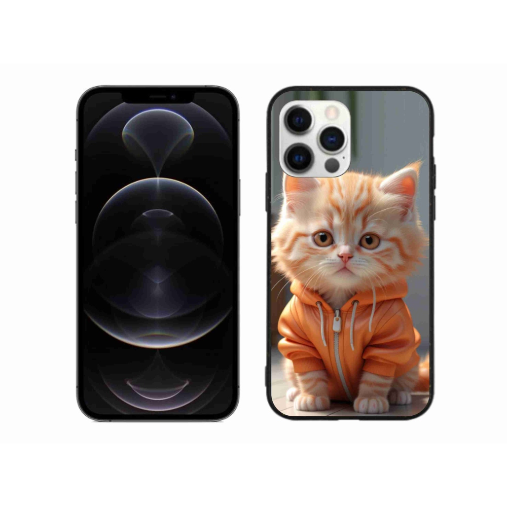 Gelový kryt mmCase na iPhone 12 Pro Max - kotě v mikině