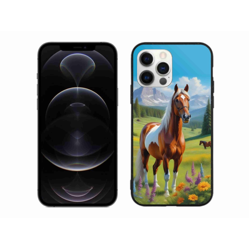 Gelový kryt mmCase na iPhone 12 Pro Max - kůň na louce