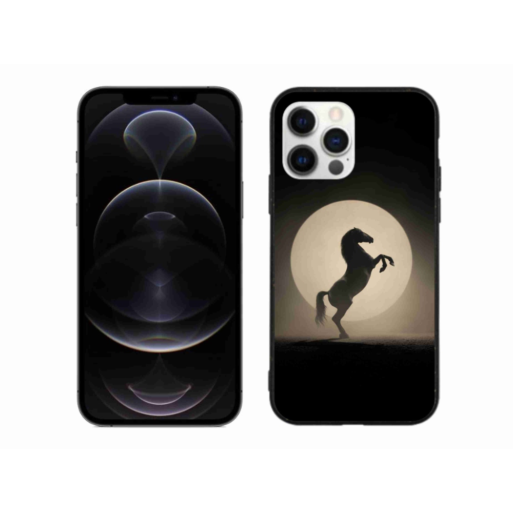 Gelový kryt mmCase na iPhone 12 Pro Max - kůň v siluetě