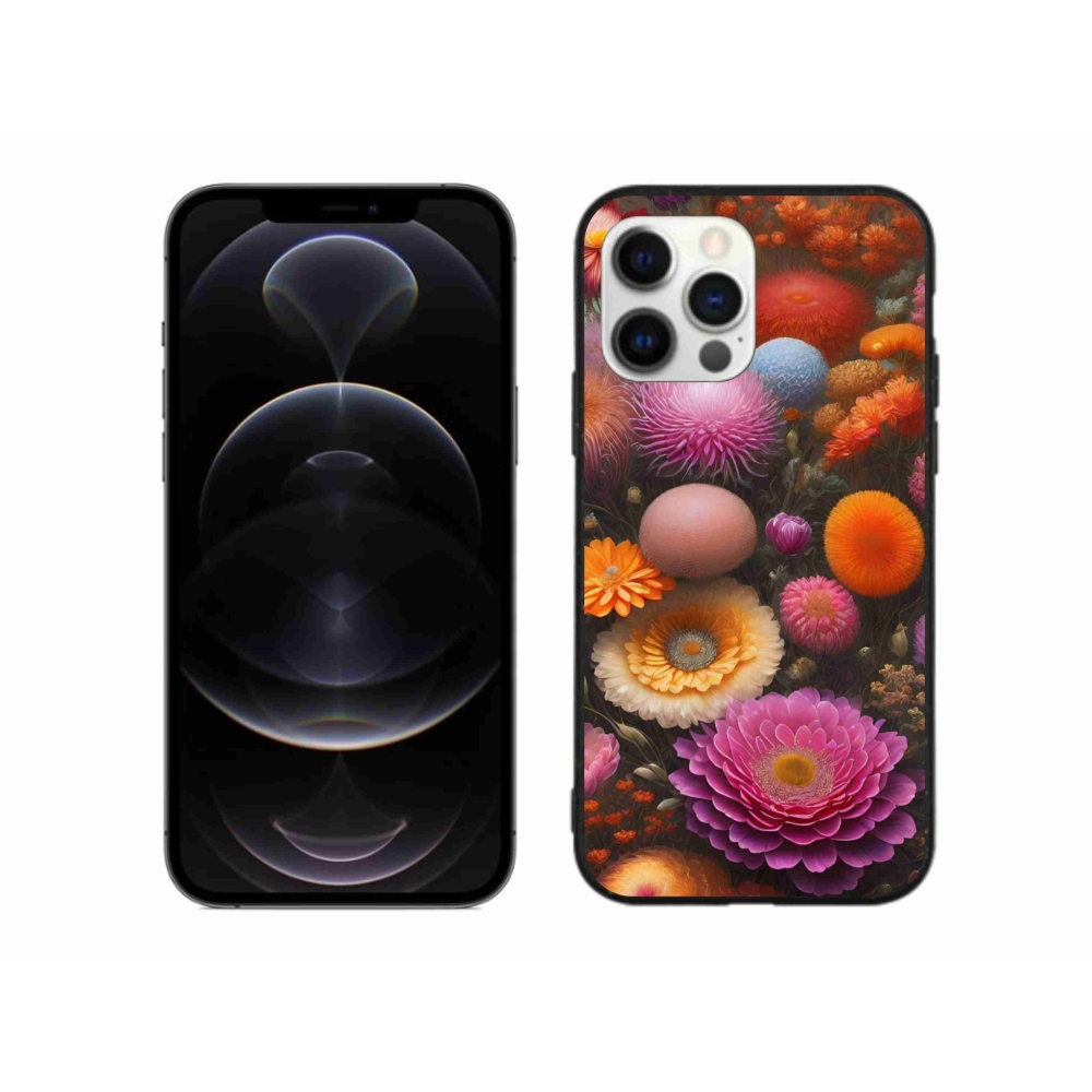 Gelový kryt mmCase na iPhone 12 Pro Max - květinová kompozice