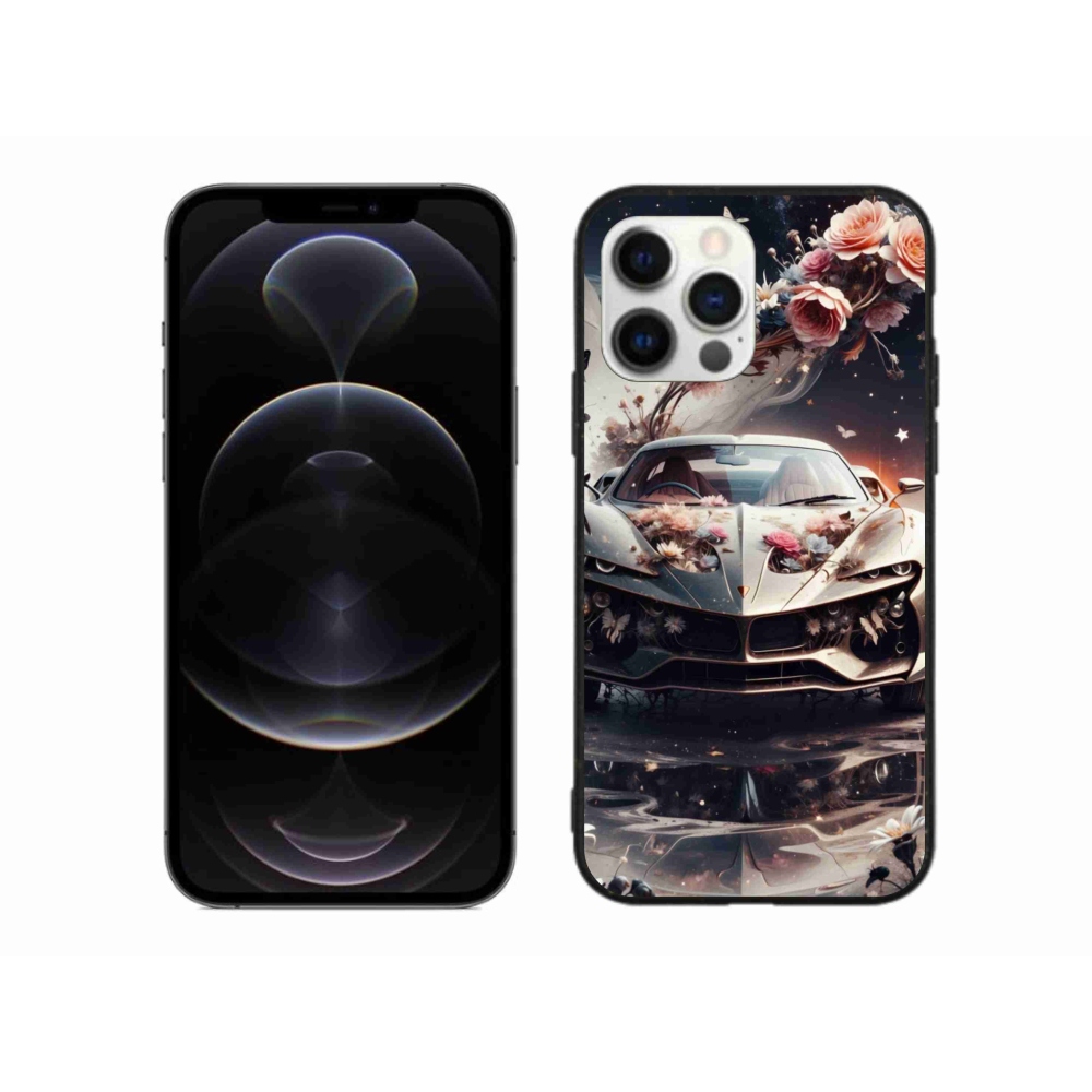 Gelový kryt mmCase na iPhone 12 Pro Max - květinový sportovní vůz