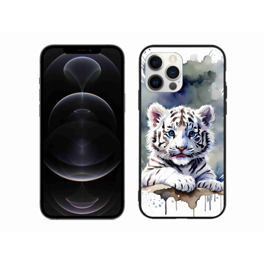 Gelový kryt mmCase na iPhone 12 Pro Max - mládě bílého tygra
