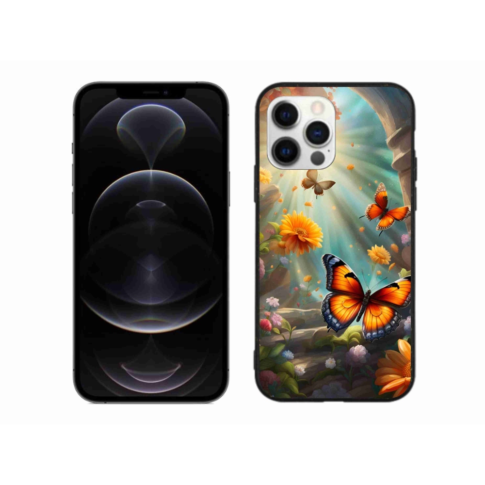 Gelový kryt mmCase na iPhone 12 Pro Max - motýlí zahrada 2
