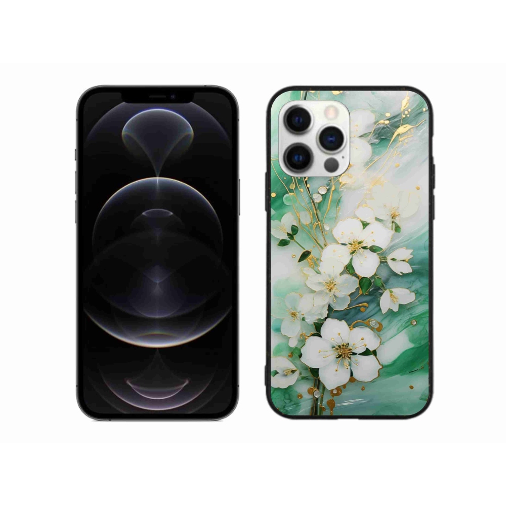 Gelový kryt mmCase na iPhone 12 Pro Max - něžné květy