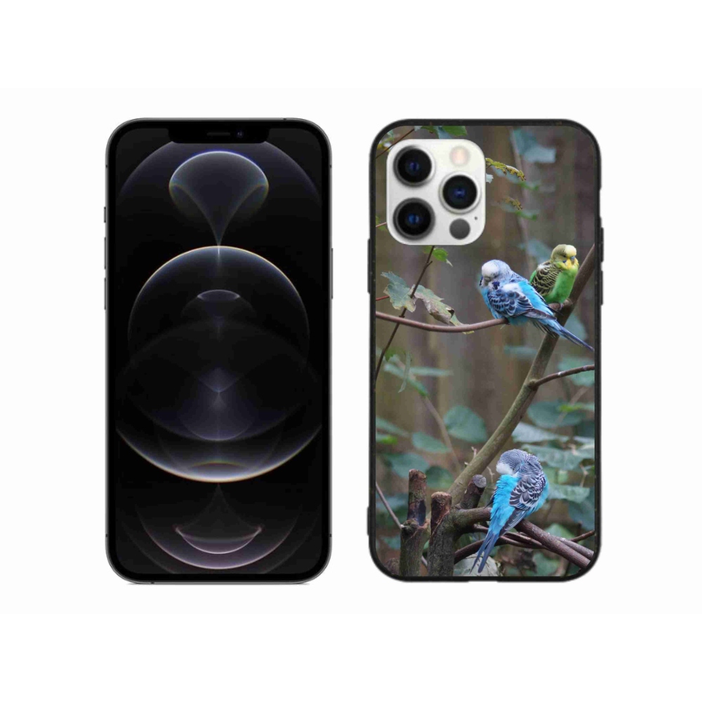 Gelový kryt mmCase na iPhone 12 Pro Max - papoušci na větvi