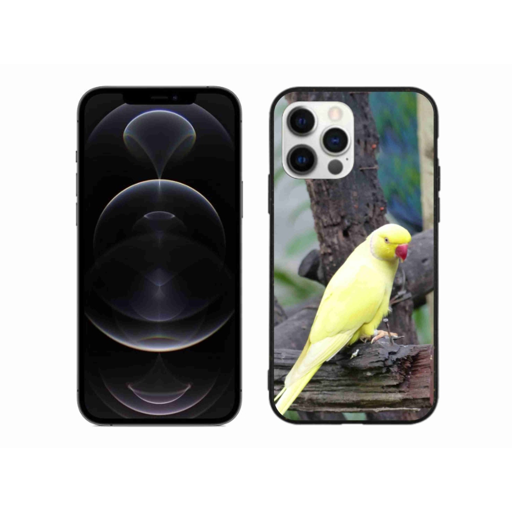 Gelový kryt mmCase na iPhone 12 Pro Max - papoušek alexandr žlutý