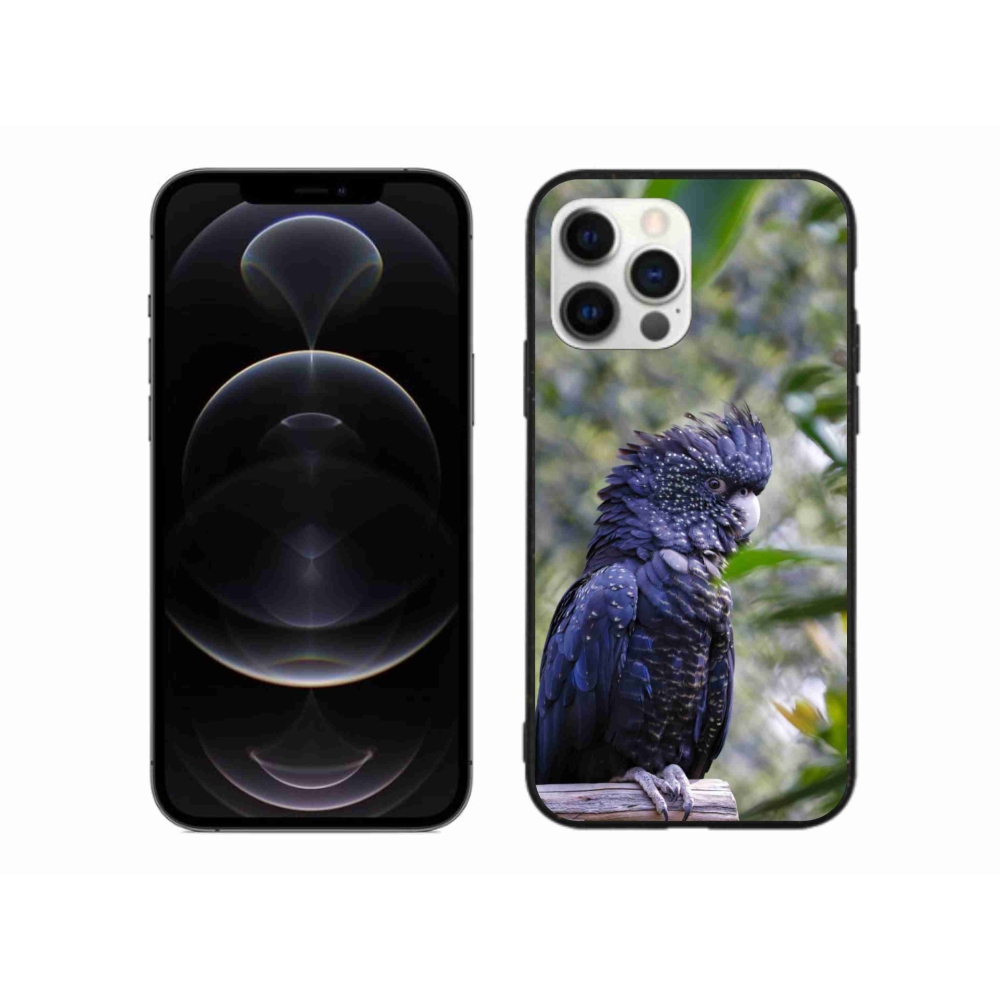 Gelový kryt mmCase na iPhone 12 Pro Max - papoušek kakadu černý
