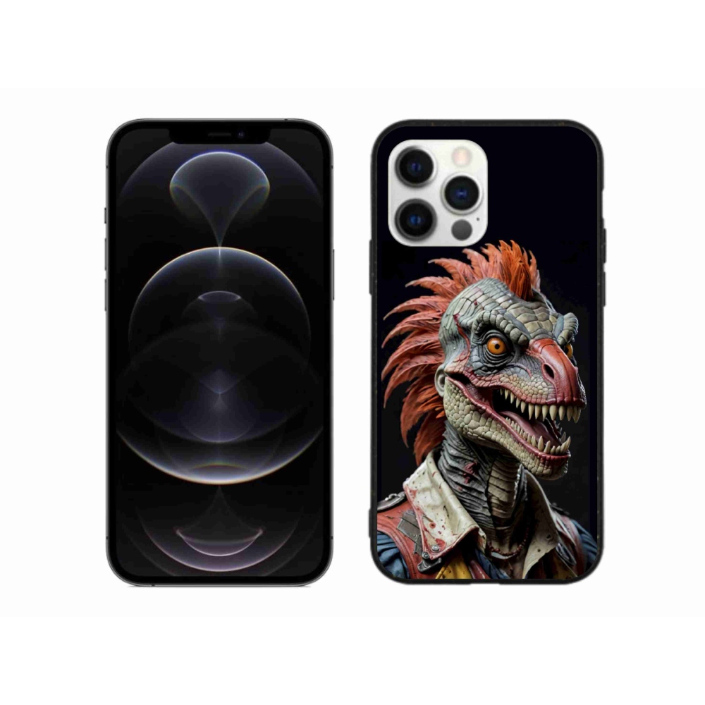 Gelový kryt mmCase na iPhone 12 Pro Max - punk dinosaurus