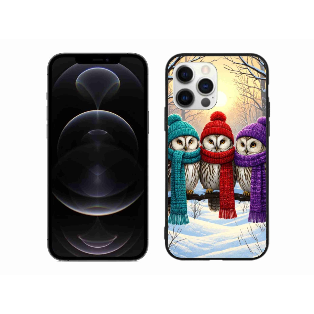 Gelový kryt mmCase na iPhone 12 Pro Max - soví přátelé