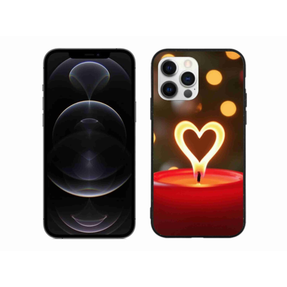 Gelový kryt mmCase na iPhone 12 Pro Max - srdce z plamene