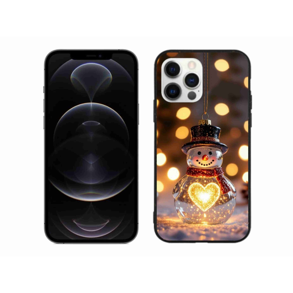 Gelový kryt mmCase na iPhone 12 Pro Max - svítící vánoční sněhulák