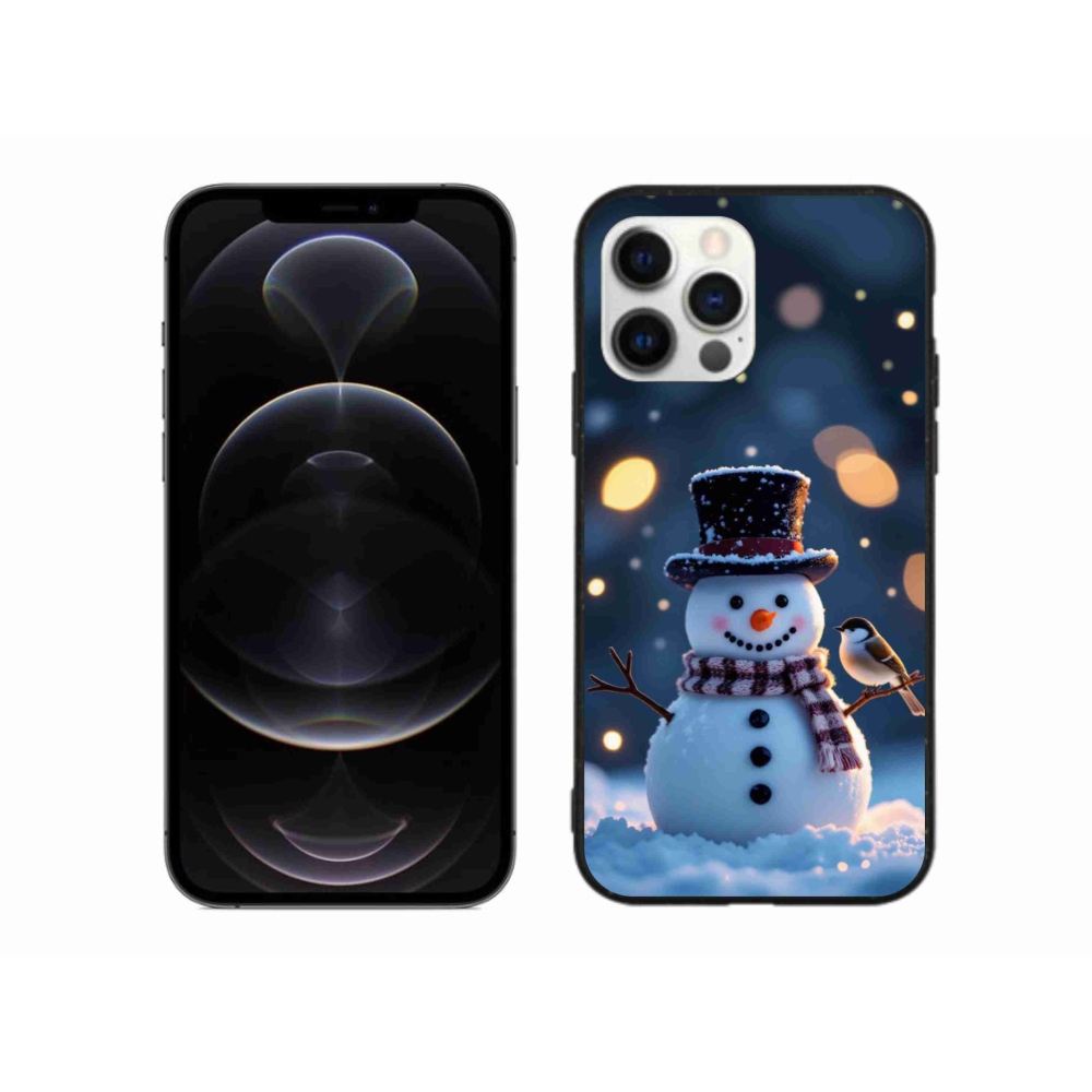 Gelový kryt mmCase na iPhone 12 Pro Max - vánoční sněhulák