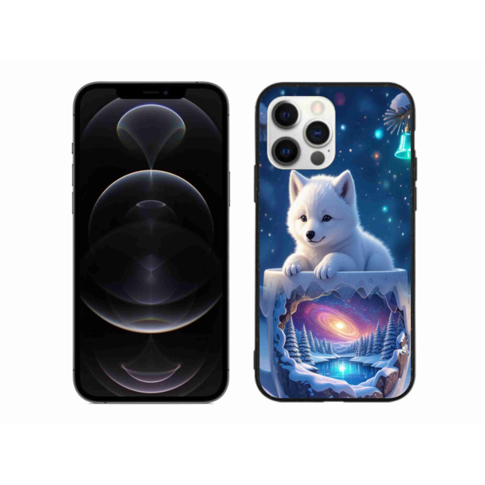 Gelový kryt mmCase na iPhone 12 Pro Max - vánoční štěně