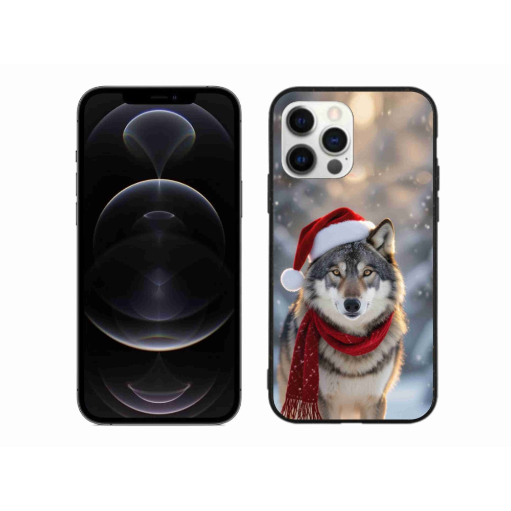 Gelový kryt mmCase na iPhone 12 Pro Max - vánoční vlk