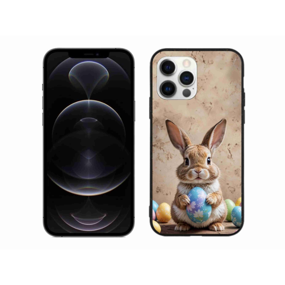 Gelový kryt mmCase na iPhone 12 Pro Max - velikonoční králíček