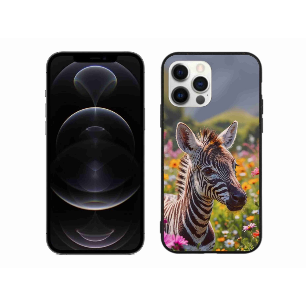 Gelový kryt mmCase na iPhone 12 Pro Max - zebra na louce