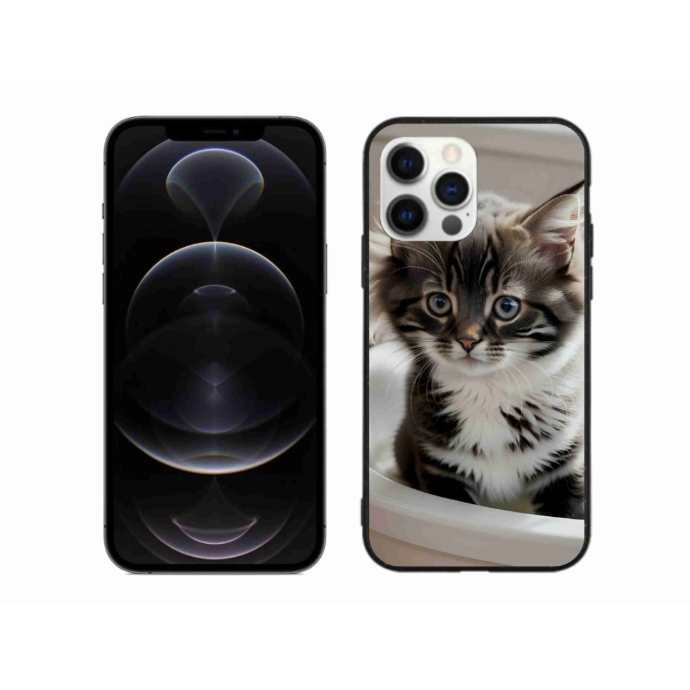 Gelový kryt mmCase na iPhone 12 Pro Max - zvědavé kotě