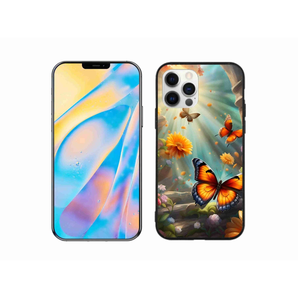 Gelový kryt mmCase na iPhone 12 Pro - motýlí zahrada 2
