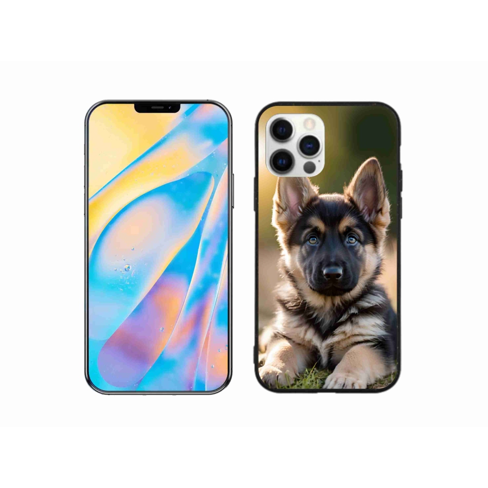 Gelový kryt mmCase na iPhone 12 Pro - německý ovčák v přírodě