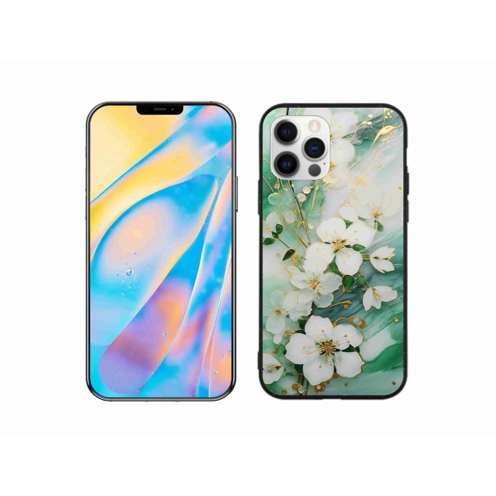 Gelový kryt mmCase na iPhone 12 Pro - něžné květy