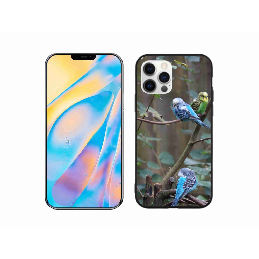Gelový kryt mmCase na iPhone 12 Pro - papoušci na větvi