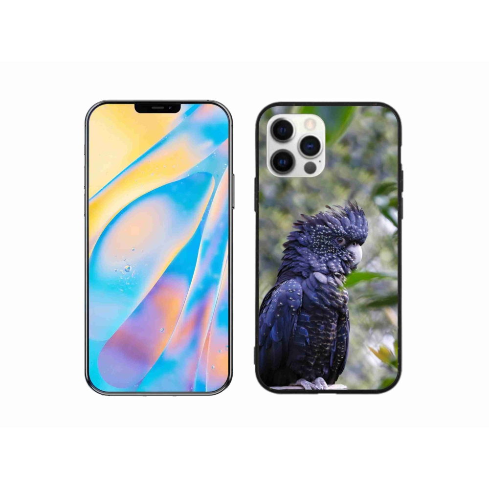 Gelový kryt mmCase na iPhone 12 Pro - papoušek kakadu černý