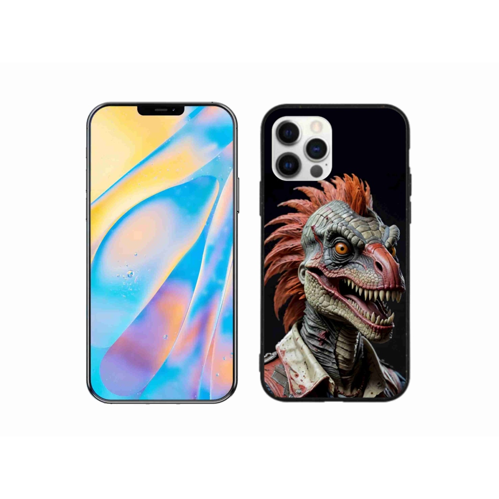 Gelový kryt mmCase na iPhone 12 Pro - punk dinosaurus
