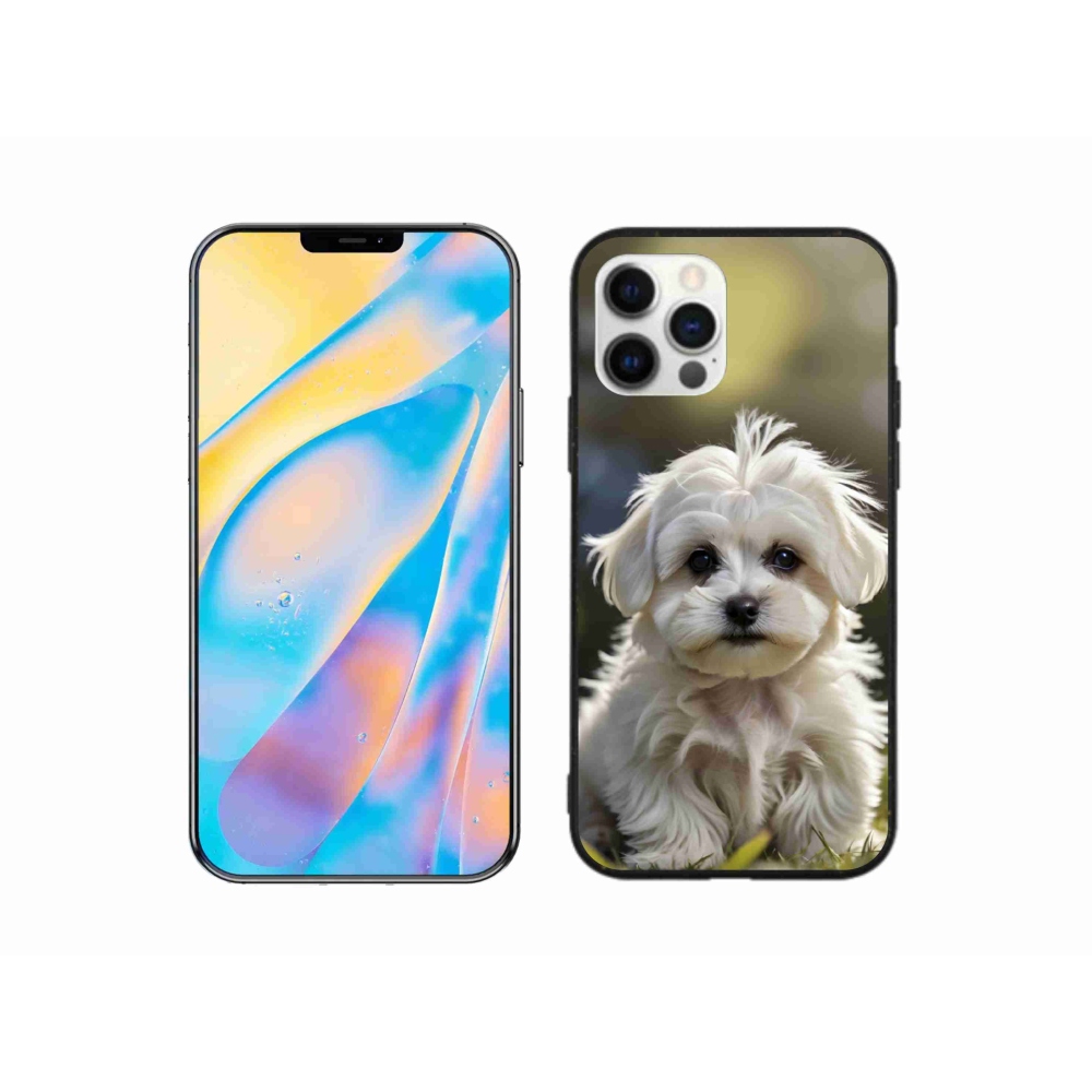 Gelový kryt mmCase na iPhone 12 Pro - roztomilý maltézský psík