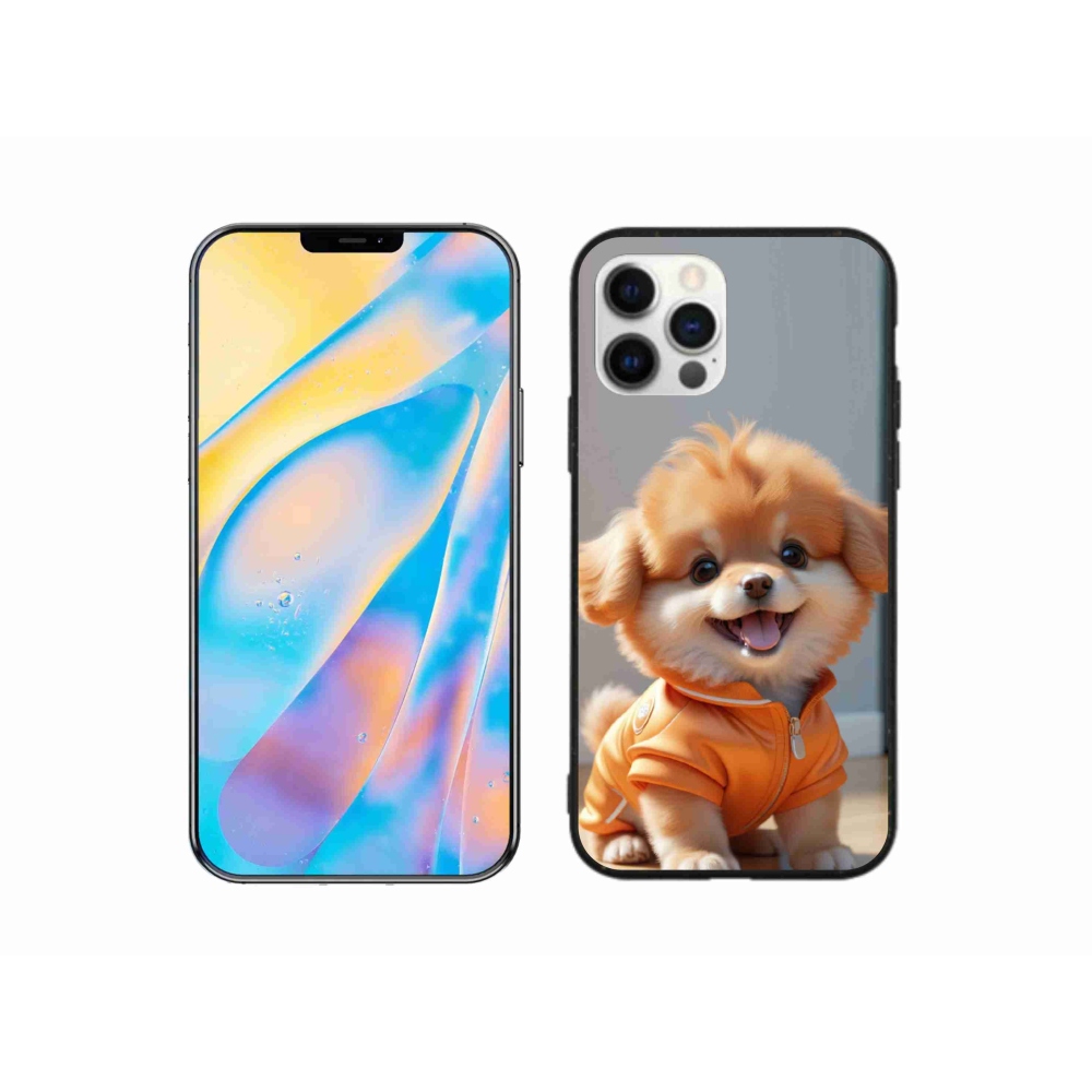 Gelový kryt mmCase na iPhone 12 Pro - roztomilý pomeranian v mikině