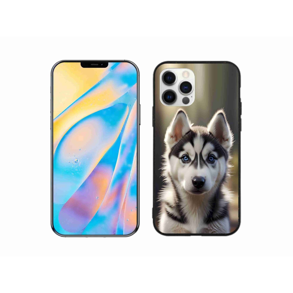 Gelový kryt mmCase na iPhone 12 Pro - roztomilý sibiřský husky