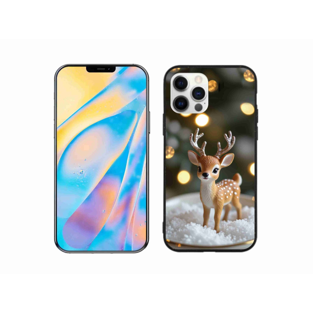 Gelový kryt mmCase na iPhone 12 Pro - roztomilý vánoční jelen