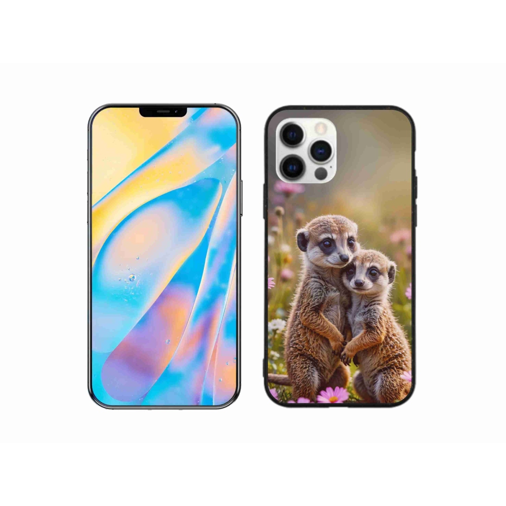 Gelový kryt mmCase na iPhone 12 Pro - surikatí duo