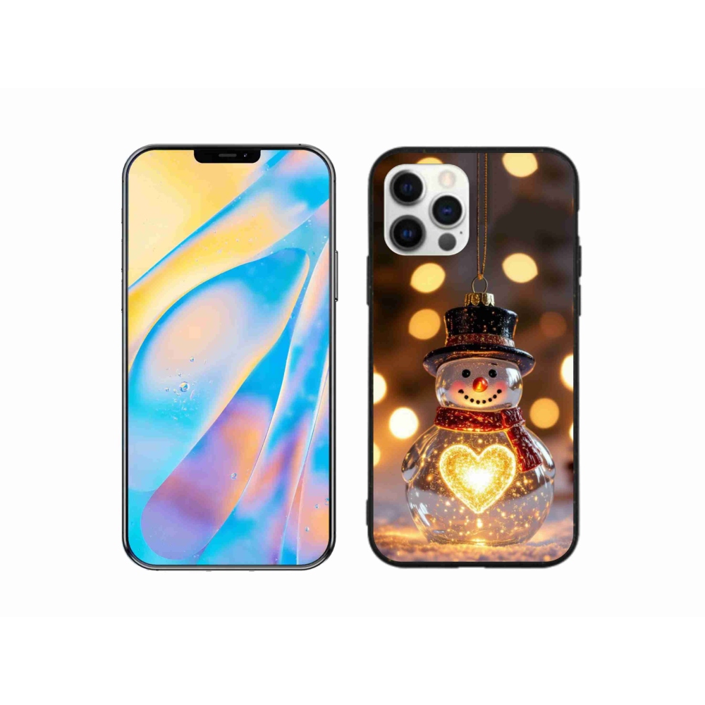 Gelový kryt mmCase na iPhone 12 Pro - svítící vánoční sněhulák