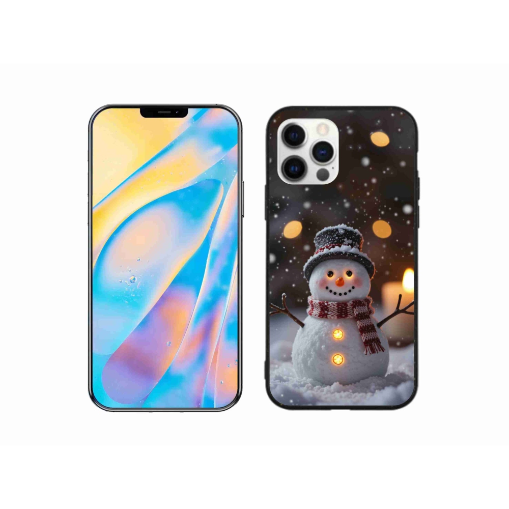 Gelový kryt mmCase na iPhone 12 Pro - veselý sněhulák