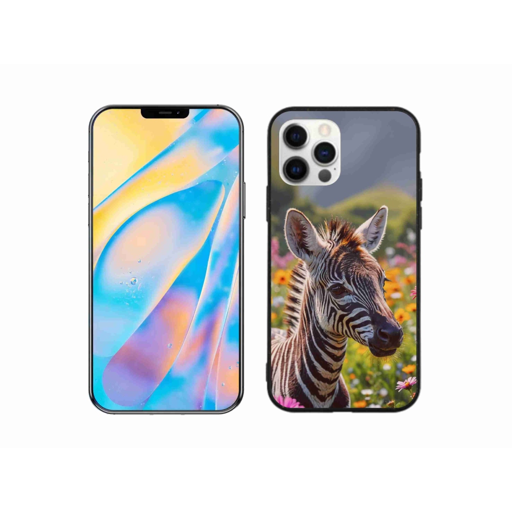 Gelový kryt mmCase na iPhone 12 Pro - zebra na louce