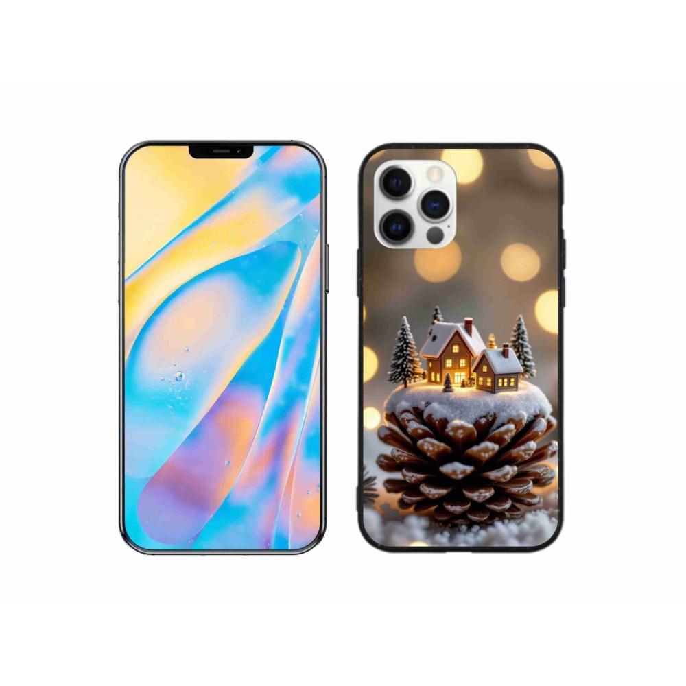 Gelový kryt mmCase na iPhone 12 Pro - zimní vesnička