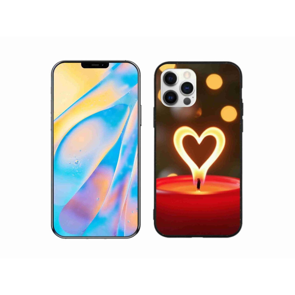 Gelový kryt mmCase na iPhone 12 - srdce z plamene