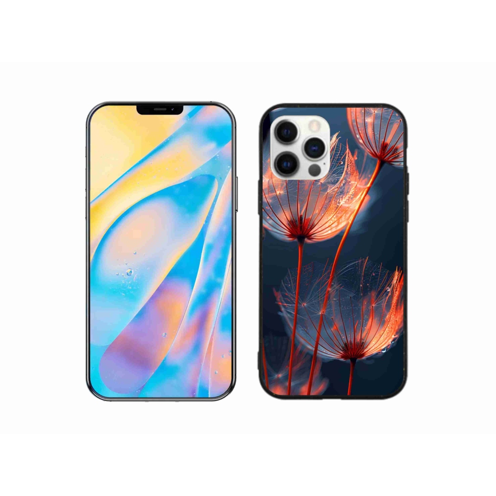 Gelový kryt mmCase na iPhone 12 - světélkující chmýří