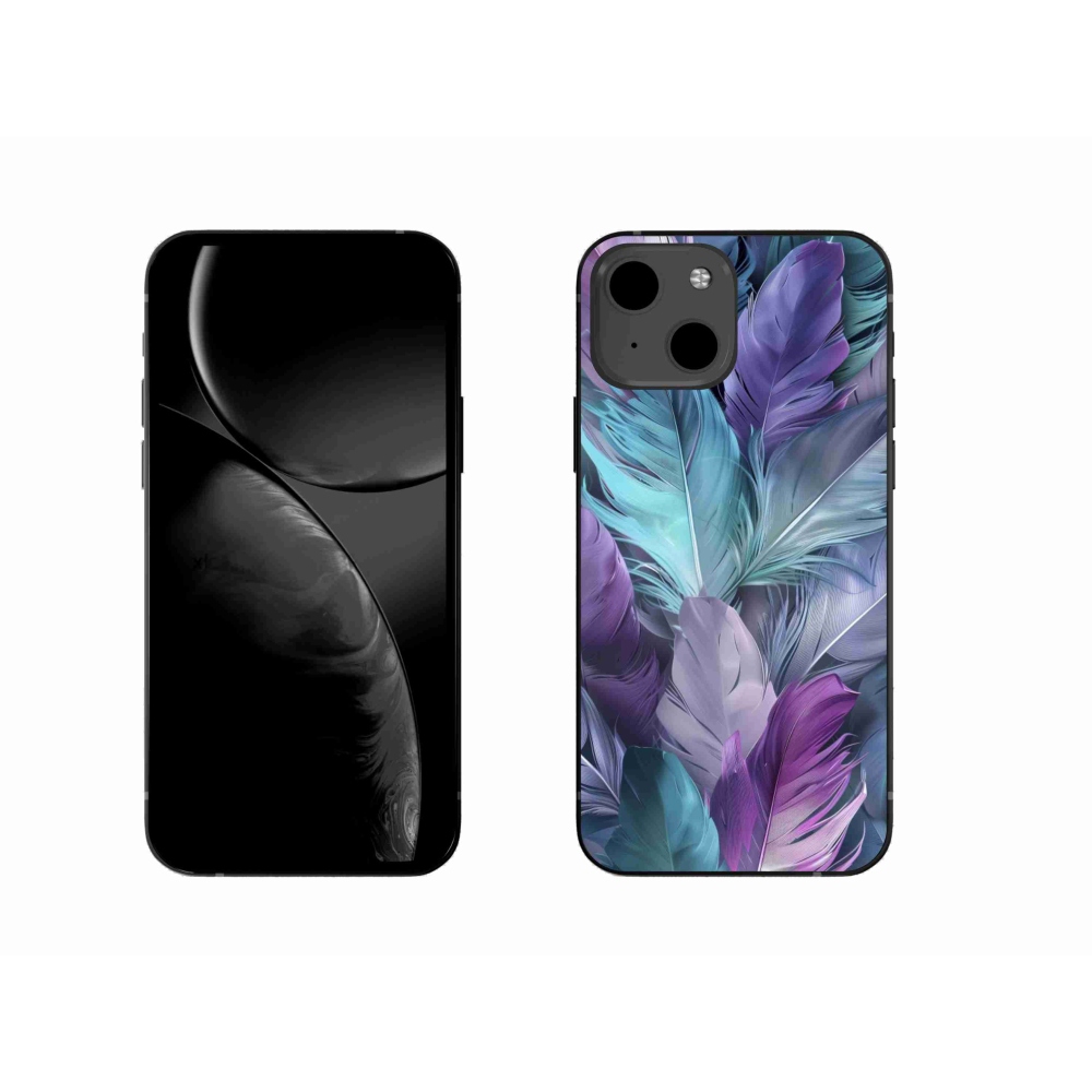Gelový kryt mmCase na iPhone 13 - barevné peří 2