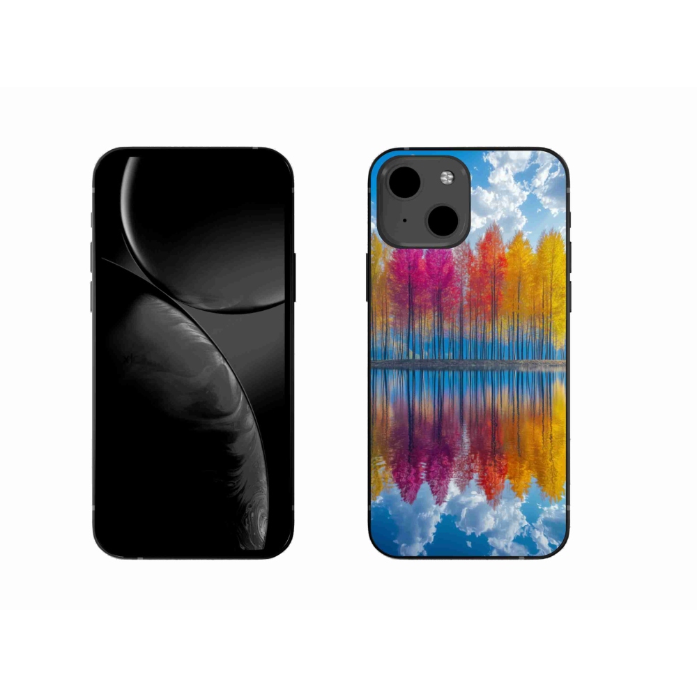 Gelový kryt mmCase na iPhone 13 - barevné stromy