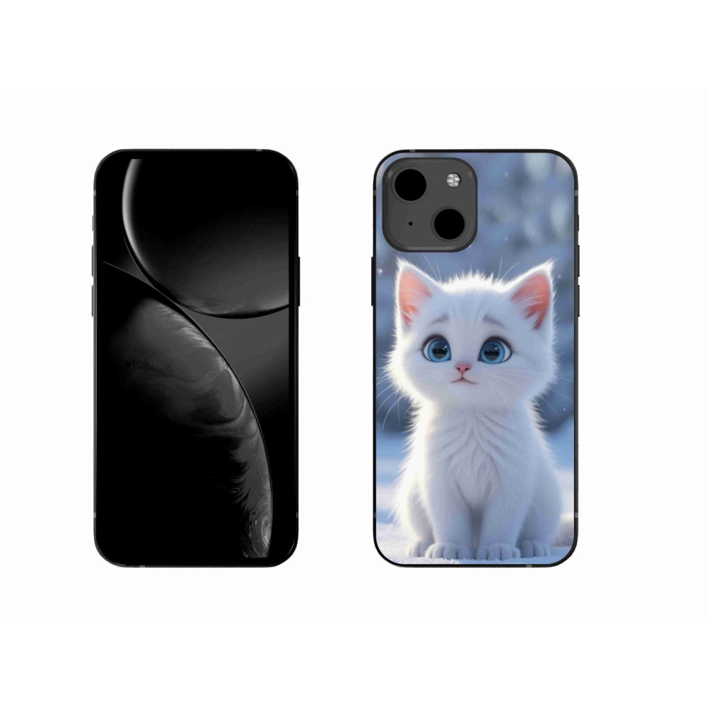 Gelový kryt mmCase na iPhone 13 - bílé kotě 3
